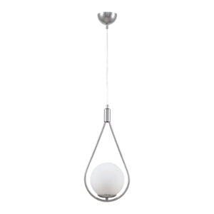 Φωτιστικό οροφής Shemesh Megapap E27  μεταλλικό μονόφωτο χρώμα ασημί 20x20x85εκ.