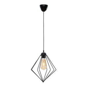 Φωτιστικό οροφής Nura Megapap E27 μεταλλικό μονόφωτο χρώμα μαύρο 24x24x72εκ.