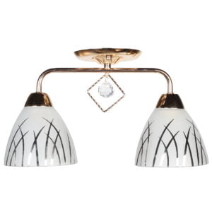 Φωτιστικό οροφής 2 Χ Ε27 38Χ14Χ20 εκ. χρυσό με γυαλιά - GLOBOBOX 6457A/2 FGD