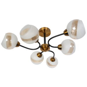 Φωτιστικό οροφής 6 Χ Ε27 Φ65Χ26 εκ. μαύρο μπρονζέ με γυαλιά - GLOBOBOX 6614/6 BLKG