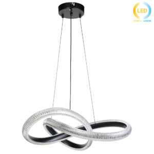 Φωτιστικό κρεμαστό μεταλλικό LED 48W Φ60Χ15 εκ. μαύρο με ακρυλικό - GLOBOBOX 175890