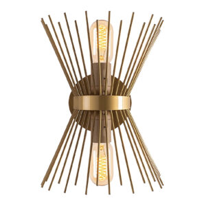 Απλίκα τοίχου Kirpi Megapap E27 μεταλλική χρώμα χρυσό 23x5x33εκ.