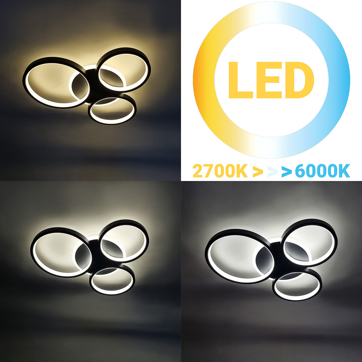 Φωτιστικό οροφής LED 75W 42Χ38Χ5,5 εκ. μαύρο με controller - GLOBOBOX 602177 - Image 5