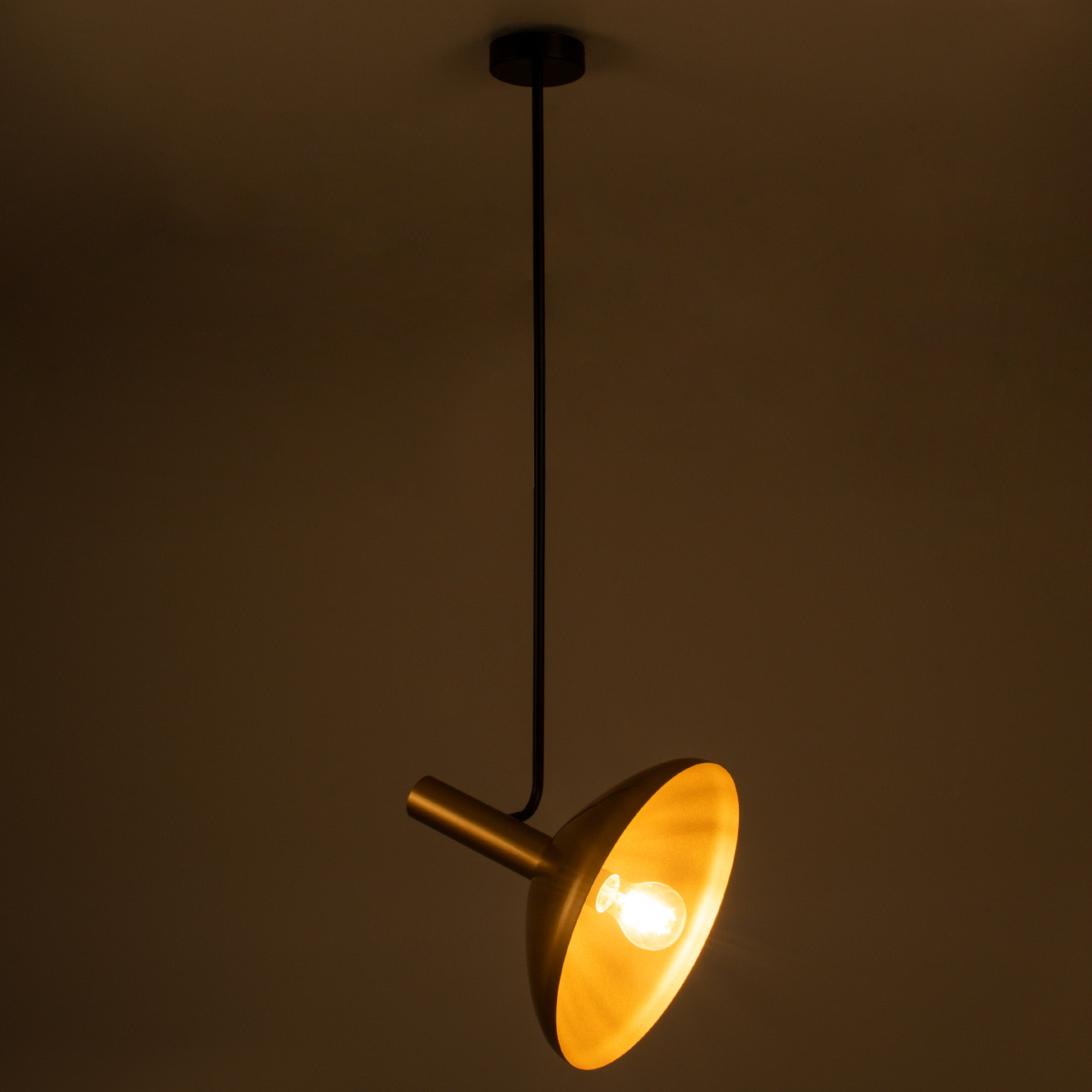GLOBOSTAR® KATIE 00538 Μοντέρνο Φωτιστικό Οροφής με Ντουί 1 x E27 AC 220-240V IP20 - Μαύρο & Χρυσό - Μ30 x Π30 x Υ120cm - Image 2