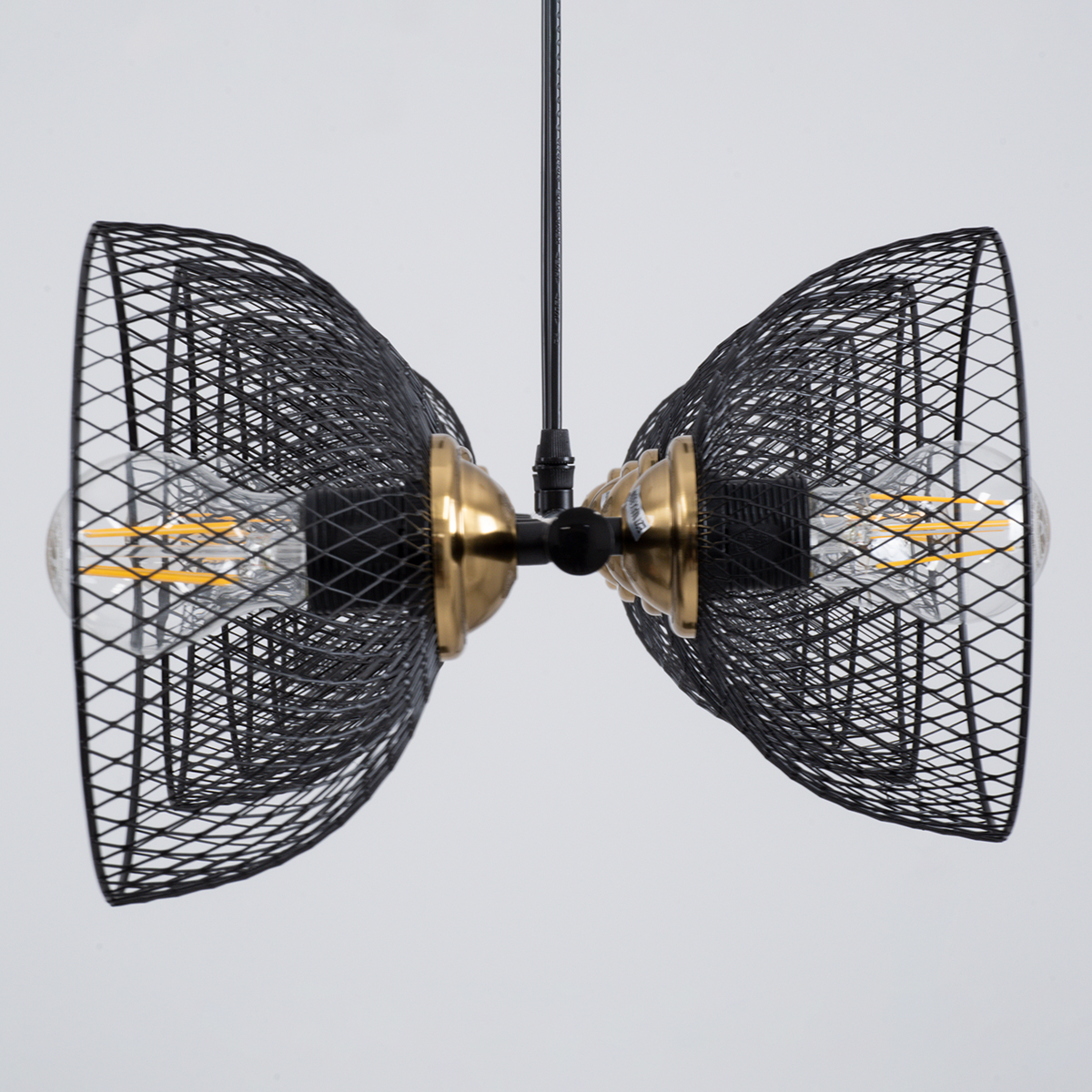 GLOBOSTAR® VERONA 00588 Μοντέρνο Κρεμαστό Φωτιστικό Οροφής με Ντουί 9 x E27 AC 220-240V IP20 - Μαύρο & Χρυσό - Μ140 x Π28 x Υ20cm - Image 4
