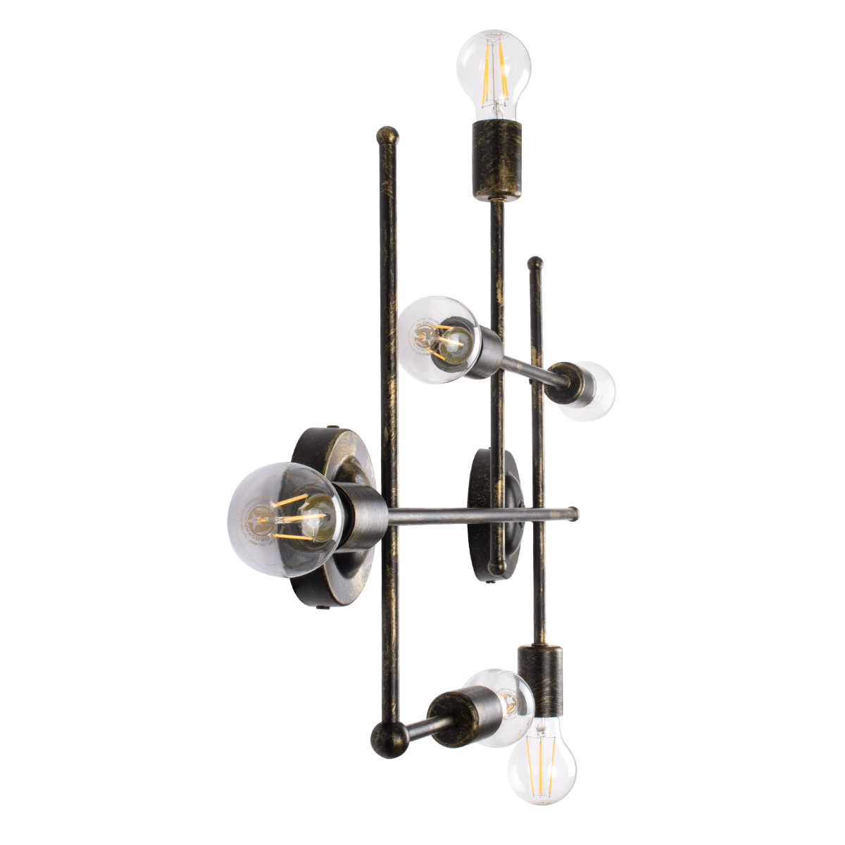 GLOBOSTAR® PIPING 00666-1 Vintage Φωτιστικό Οροφής με Ντουί 6 x E27 AC 220-240V IP20 - Μπρούτζινο - Μ66 x Π9.5 x Υ49cm - Image 4