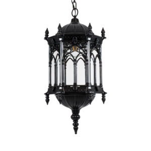 GLOBOSTAR® DARCY 00672 Vintage Κρεμαστό Φωτιστικό Οροφής με Ντουί 1 x E27 AC 220-240V IP20 - Μαύρο & Διάφανο - Μ35 x Π35 x Υ61cm