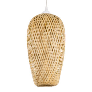 GLOBOSTAR® SAN TROPEZ 00764 Boho Κρεμαστό Φωτιστικό Οροφής με Ντουί 1 x E27 AC 220-240V IP20 - Μπεζ - Μ23 x Π23 x Υ42cm