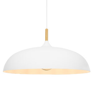 GLOBOSTAR® VALLETE 00837 Μοντέρνο Κρεμαστό Φωτιστικό Οροφής με Ντουί 1 x E27 AC 220-240V IP20 - Λευκό & Μπεζ - Μ60 x Π60 x Υ35cm
