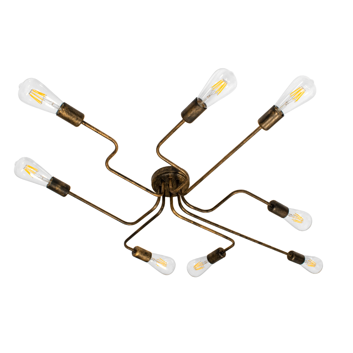 GLOBOSTAR® LIBERTA 00841 Μοντέρνο Φωτιστικό Οροφής με Ντουί 8 x E27 AC 220-240V IP20 - Μπρούτζινο - Μ102 x Π72 x Υ10.5cm