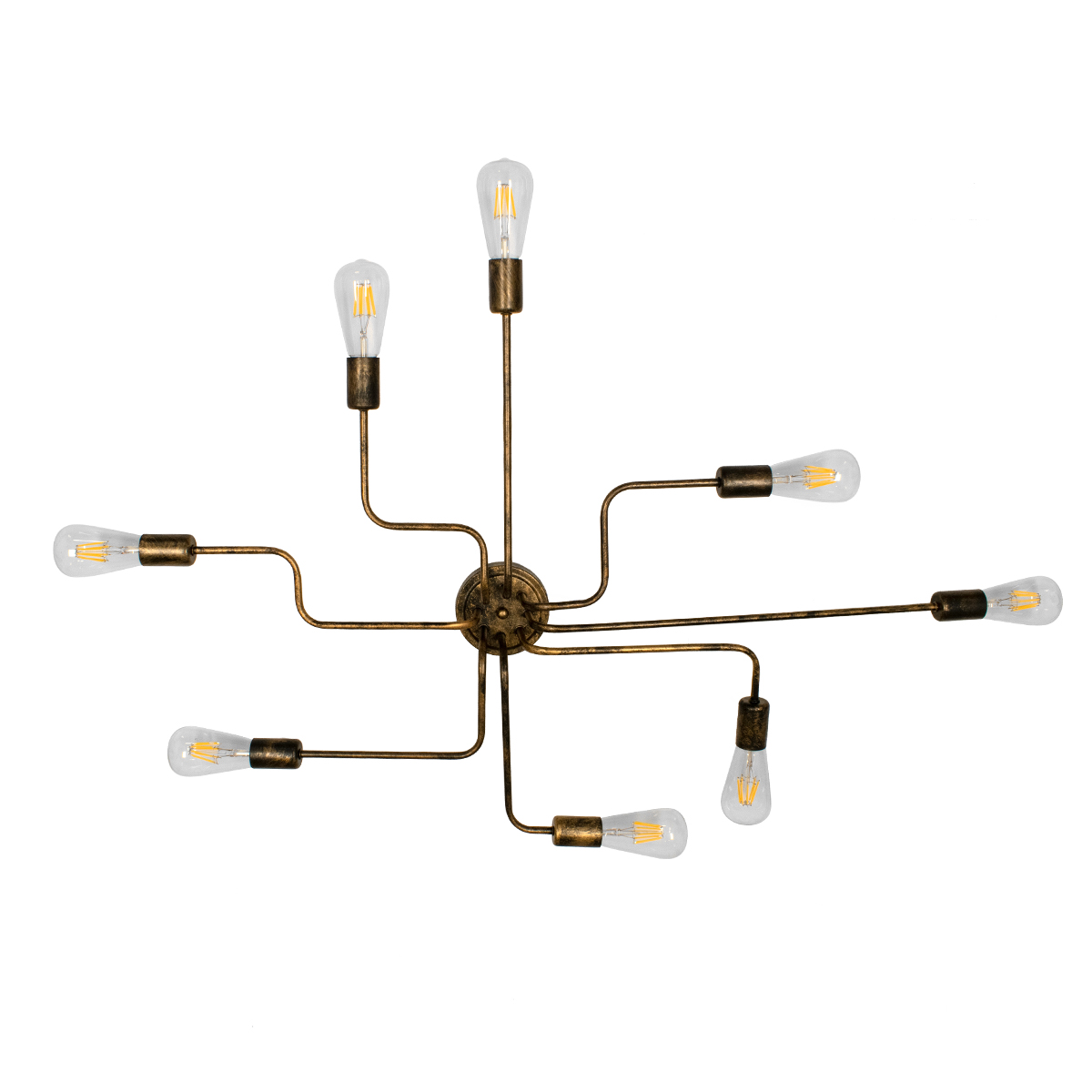 GLOBOSTAR® LIBERTA 00841 Μοντέρνο Φωτιστικό Οροφής με Ντουί 8 x E27 AC 220-240V IP20 - Μπρούτζινο - Μ102 x Π72 x Υ10.5cm - Image 4