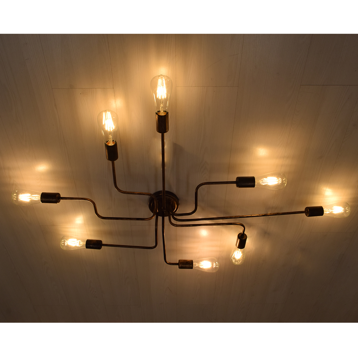 GLOBOSTAR® LIBERTA 00841 Μοντέρνο Φωτιστικό Οροφής με Ντουί 8 x E27 AC 220-240V IP20 - Μπρούτζινο - Μ102 x Π72 x Υ10.5cm - Image 2