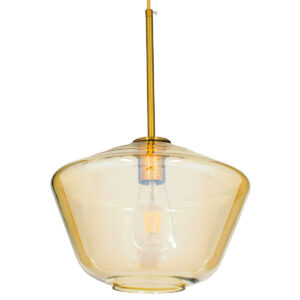 GLOBOSTAR® AMARIS 00870 Μοντέρνο Κρεμαστό Φωτιστικό Οροφής με Ντουί 1 x E27 AC 220-240V IP20 - Χρυσό Πλατίνα & Μελί - Μ30 x Π30 x Y22cm