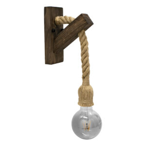GLOBOSTAR® KENSI 00878 Boho Φωτιστικό Τοίχου - Απλίκα με Ντουί 1 x E27 AC 220-240V IP20 - Καφέ & Μπεζ - Μ7 x Π15 x Υ38cm