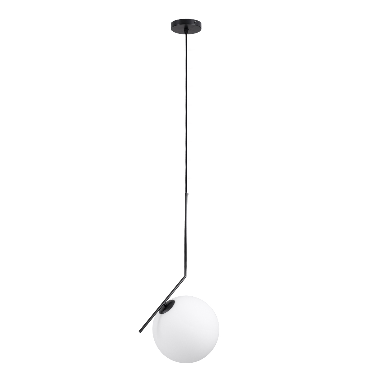 GLOBOSTAR® MONROE 00957 Μοντέρνο Κρεμαστό Φωτιστικό Οροφής με Ντουί 1 x E27 AC 220-240V IP20 - Μαύρο & Λευκό - Μ30 x Π30 x Υ75cm - Image 3