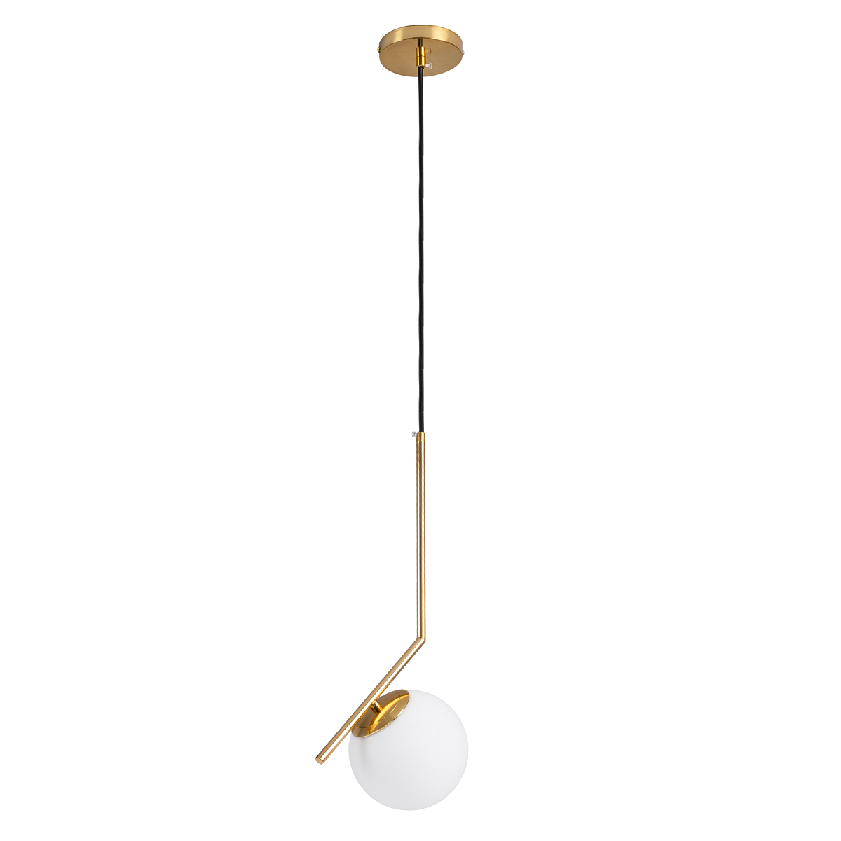 GLOBOSTAR® MONROE 00958 Μοντέρνο Κρεμαστό Φωτιστικό Οροφής με Ντουί 1 x E27 AC 220-240V IP20 - Χρυσό & Λευκό - Μ15 x Π15 x Υ49cm - Image 3