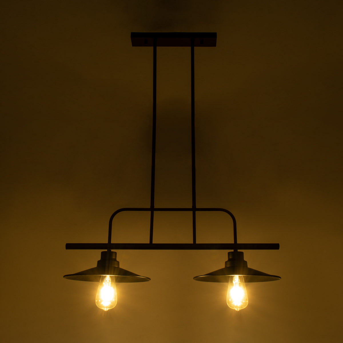 GLOBOSTAR® REGAL 01007 Vintage Φωτιστικό Οροφής με Ντουί 2 x E27 AC 220-240V IP20 - Μαύρο - Μ67 x Π26 x Υ85cm - Image 2