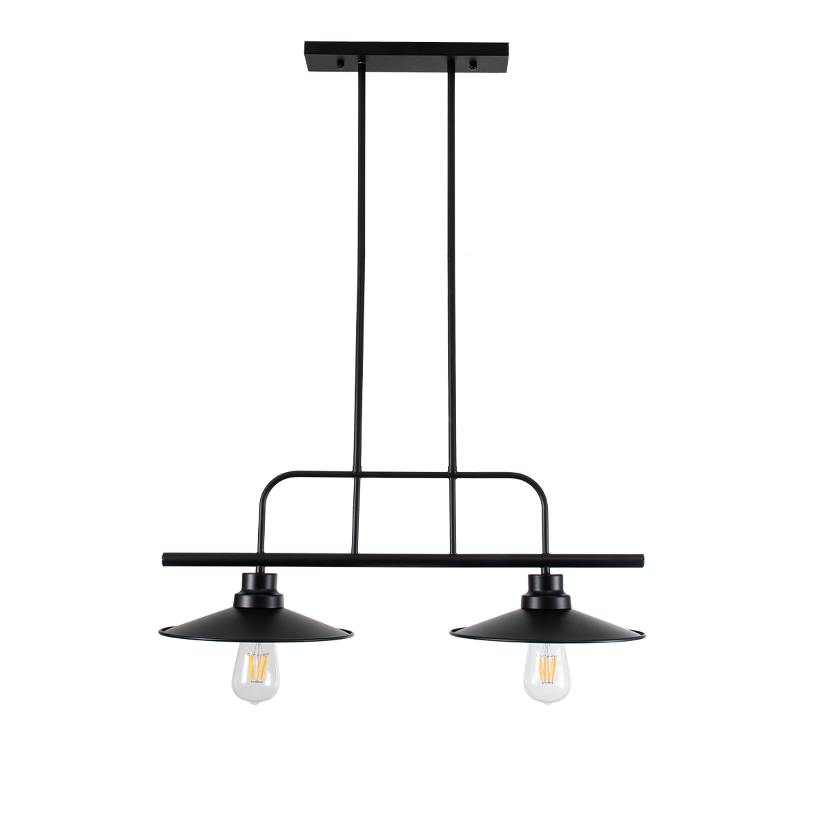 GLOBOSTAR® REGAL 01007 Vintage Φωτιστικό Οροφής με Ντουί 2 x E27 AC 220-240V IP20 - Μαύρο - Μ67 x Π26 x Υ85cm - Image 3