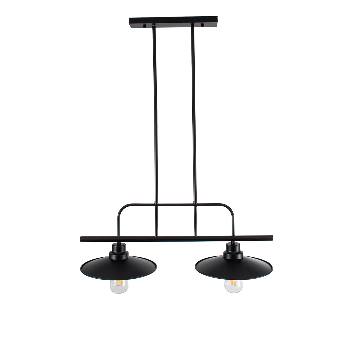 GLOBOSTAR® REGAL 01007 Vintage Φωτιστικό Οροφής με Ντουί 2 x E27 AC 220-240V IP20 - Μαύρο - Μ67 x Π26 x Υ85cm - Image 4