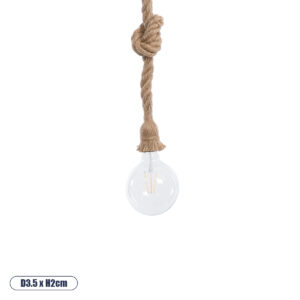GLOBOSTAR® ROPE 01018 Boho Κρεμαστό Φωτιστικό Οροφής με Ντουί 1 x E27 AC 220-240V IP20 - Μπεζ - Μ3.5 x Π3.5 x Υ200cm