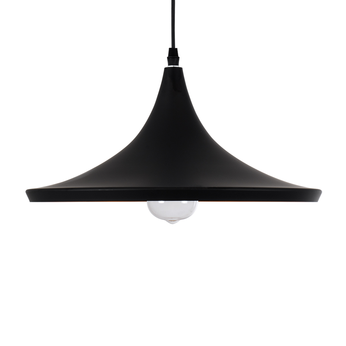 GLOBOSTAR® SHANGHAI 01025-B Μοντέρνο Κρεμαστό Φωτιστικό Οροφής με Ντουί 1 x E27 AC 220-240V IP20 - Μαύρο & Χρυσό - Μ37 x Π37 x Υ20cm - Image 4