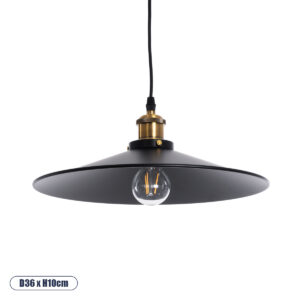 GLOBOSTAR® CARAVEL 01042 Vintage Κρεμαστό Φωτιστικό Οροφής με Ντουί 1 x E27 AC 220-240V IP20 - Μαύρο & Χρυσό - Μ36 x Π36 x Υ10cm