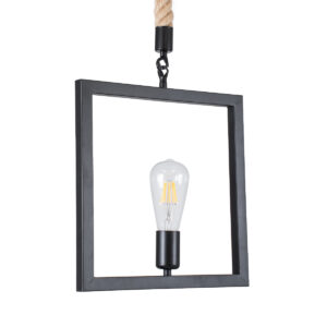 GLOBOSTAR® FRAISE 01077 Vintage Κρεμαστό Φωτιστικό Οροφής με Ντουί 1 x E27 AC 220-240V IP20 - Μαύρο & Μπεζ - Μ32 x Π4 x Υ32cm