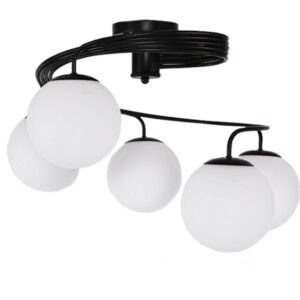 GLOBOSTAR® SELINA 01090 Μοντέρνο Φωτιστικό Οροφής με Ντουί 5 x E27 AC 220-240V IP20 - Μαύρο & Λευκό - Μ63 x Π63 x Υ47cm