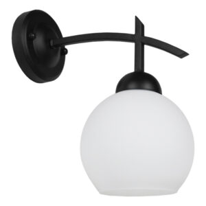 GLOBOSTAR® ISEN 01157 Μοντέρνο Φωτιστικό Τοίχου - Απλίκα με Ντουί 1 x E27 AC 220-240V IP20 - Μαύρο & Λευκό - Μ24 x Π15 x Υ27cm