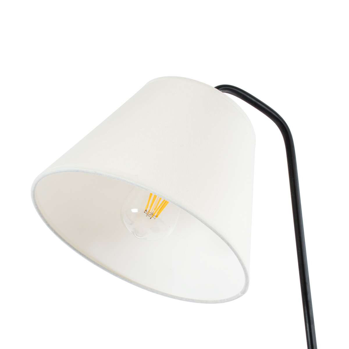 GLOBOSTAR® TIFFANY 01206 Μοντέρνο Επιδαπέδιο Φωτιστικό με Ντουί 1 x E27 AC 220-240V IP20 - Μπεζ & Λευκό - Μ28 x Π28 x Υ140cm - Image 4