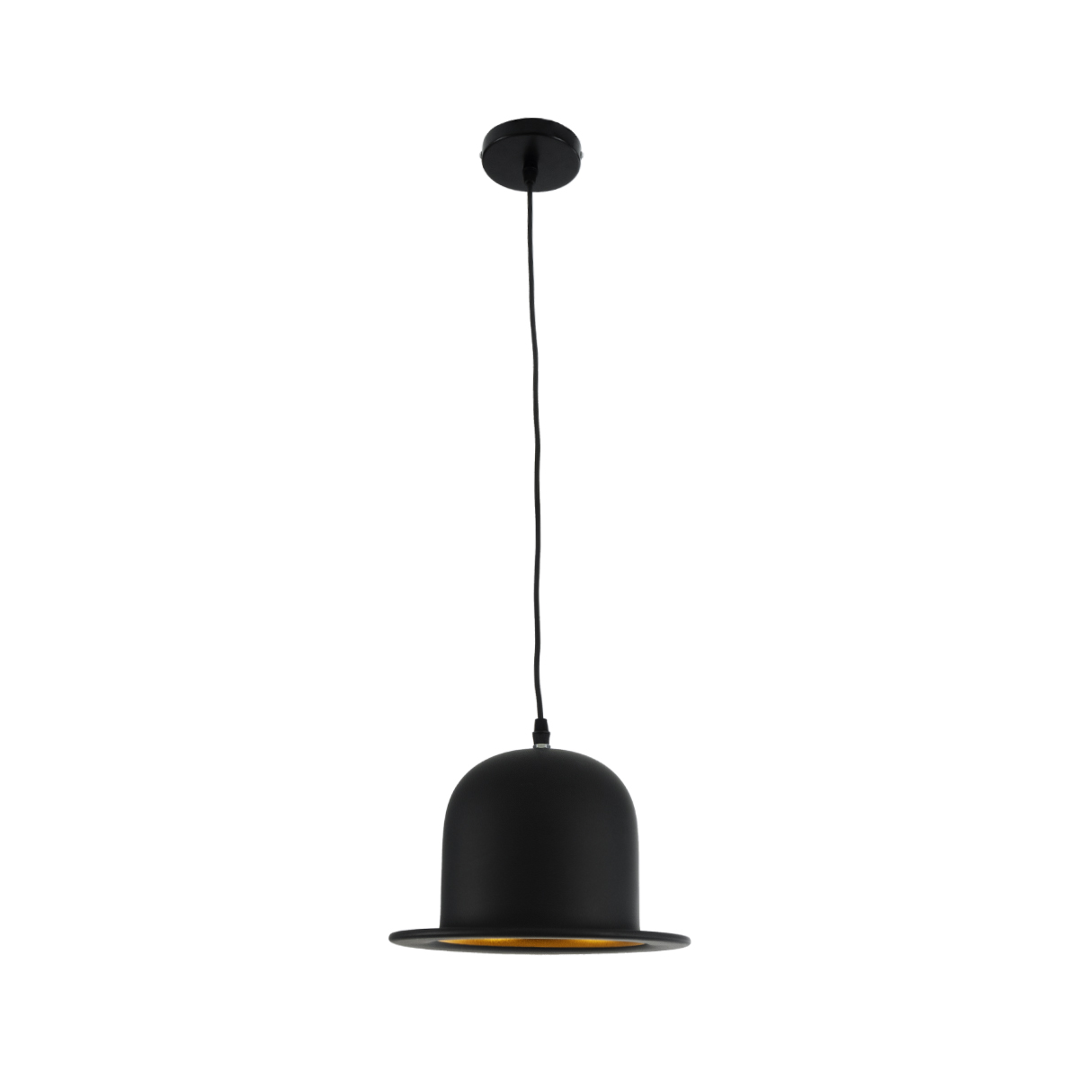 GLOBOSTAR® CHARLO 01214 Vintage Κρεμαστό Φωτιστικό Οροφής με Ντουί 1 x E27 AC 220-240V IP20 - Μαύρο & Χρυσό - Μ26 x Π26 x Υ16cm - Image 3
