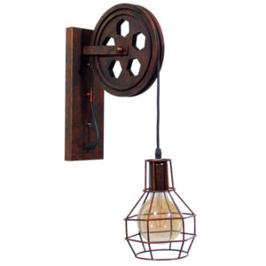 GLOBOSTAR® RYDON 01216 Vintage Φωτιστικό Τοίχου - Απλίκα με Ντουί 1 x E27 AC 220-240V IP20 - Χάλκινο Εφέ Σκουριάς - Μ15 x Π24 x Υ70cm