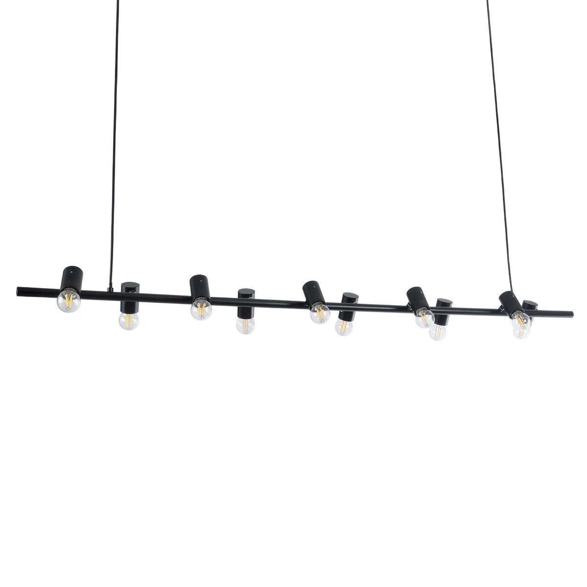 GLOBOSTAR® ALFREDA 01242 Μοντέρνο Κρεμαστό Φωτιστικό Οροφής με Ντουί 10 x E27 AC 220-240V IP20 - Μαύρο - Μ140 x Π18 x Υ7cm - Image 3