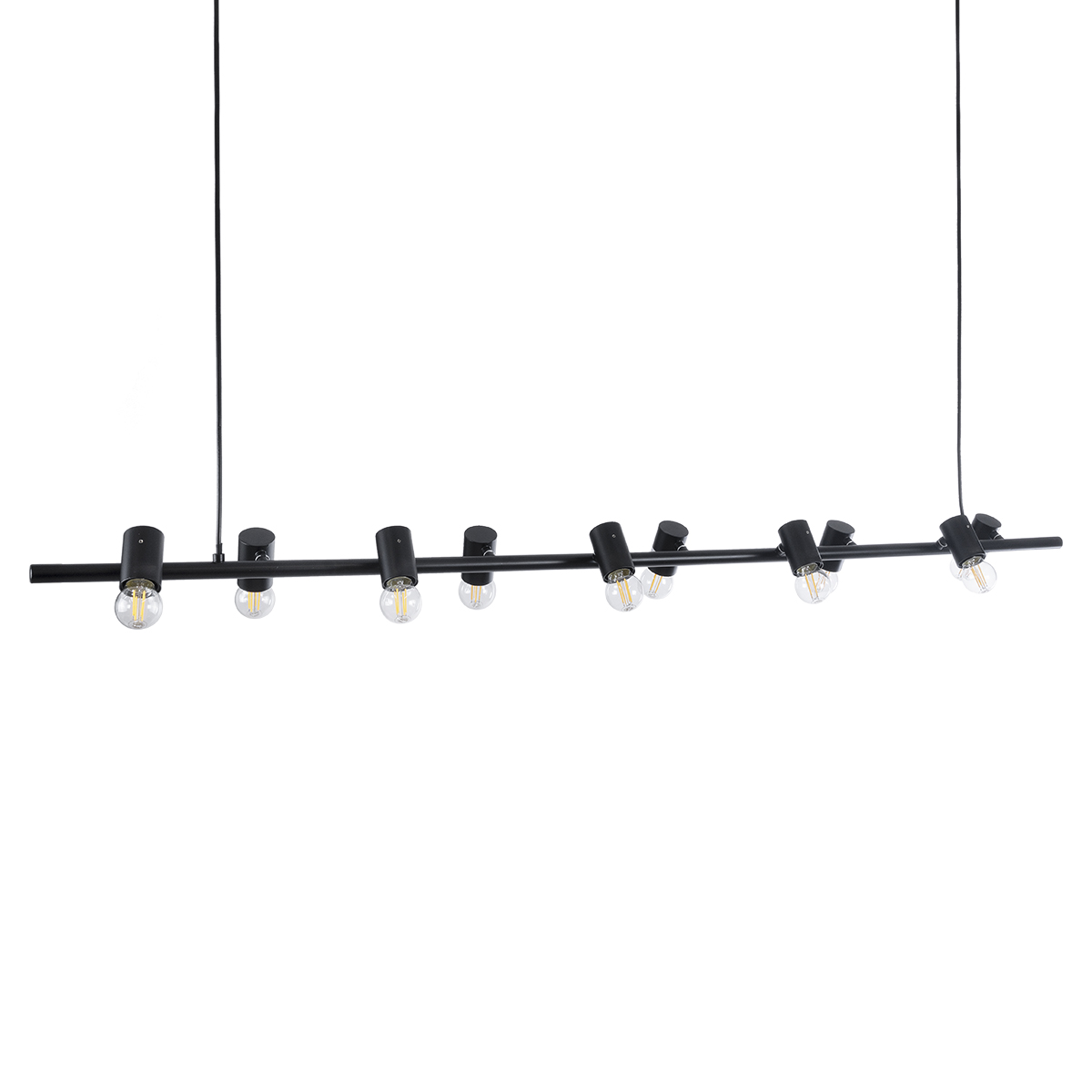 GLOBOSTAR® ALFREDA 01242 Μοντέρνο Κρεμαστό Φωτιστικό Οροφής με Ντουί 10 x E27 AC 220-240V IP20 - Μαύρο - Μ140 x Π18 x Υ7cm - Image 4