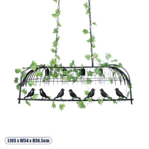 GLOBOSTAR® NEST 01255 Vintage Κρεμαστό Φωτιστικό Οροφής με Ντουί 4 x E27 AC 220-240V IP20 - Mαύρο & Πράσινο - Μ103 x Π34 x Υ36.5cm