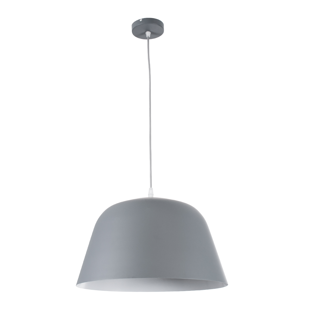 GLOBOSTAR® UPVALE 01282 Μοντέρνο Κρεμαστό Φωτιστικό Οροφής με Ντουί 1 x E27 AC 220-240V IP20 - Γκρι & Λευκό - Μ40 x Π40 x Υ24cm - Image 3
