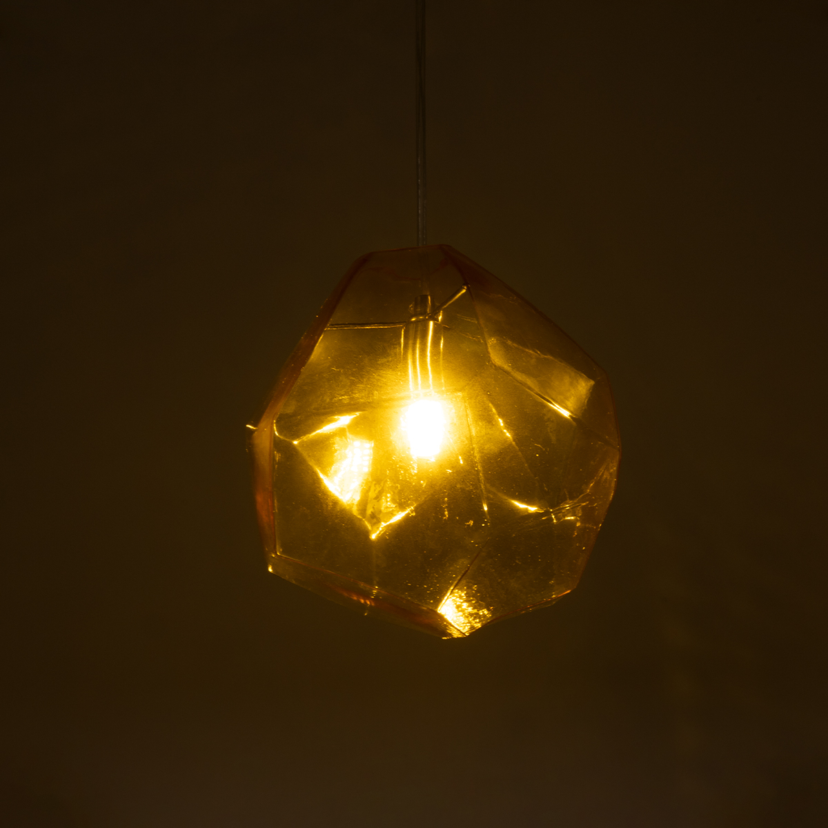 GLOBOSTAR® RINA 01308 Μοντέρνο Κρεμαστό Φωτιστικό Οροφής με Ντουί 1 x G9 AC 220-240V IP20 - Κίτρινο - Μ20 x Π20 x Υ20cm - Image 2