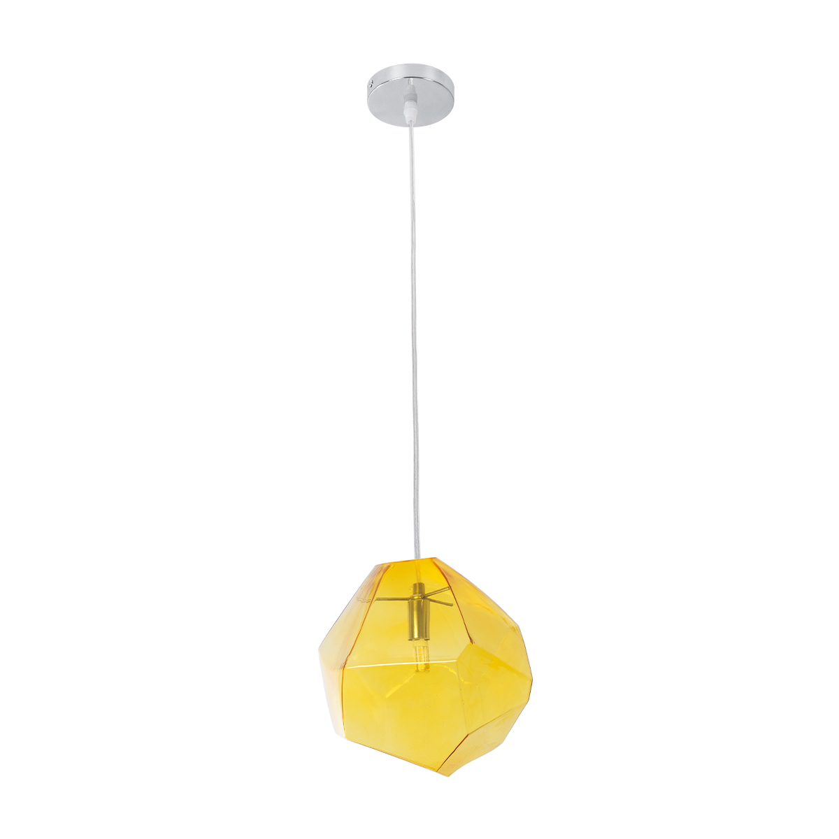 GLOBOSTAR® RINA 01308 Μοντέρνο Κρεμαστό Φωτιστικό Οροφής με Ντουί 1 x G9 AC 220-240V IP20 - Κίτρινο - Μ20 x Π20 x Υ20cm - Image 3