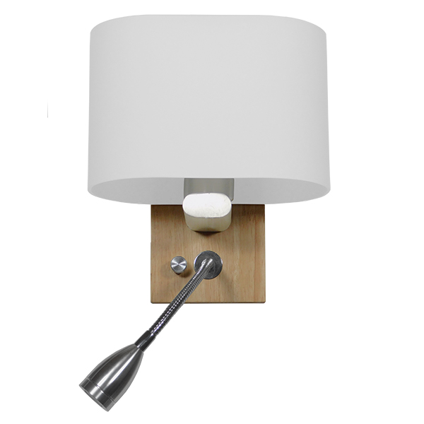 GLOBOSTAR® ELEGANT 01316 Μοντέρνο Φωτιστικό Τοίχου - Απλίκα Ξενοδοχείου Reading Light με Ντουί 1 x E27 LED 3W 360lm 36° AC 220-240V IP20 Θερμό Λευκό 2700K - Bridgelux COB Chip - Λευκό & Μπεζ - Μ15 x Π20 x Υ22.5cm - 2 Χρόνια Εγγύηση - Image 3