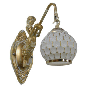 GLOBOSTAR® MERMAID 01317 Vintage Φωτιστικό Τοίχου - Απλίκα με Ντουί 1 x E27 AC 220-240V IP20 - Χρυσό - Μ16 x Π30 x Υ27cm