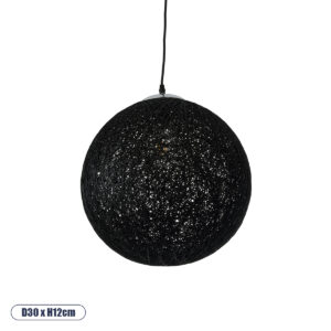 GLOBOSTAR® OCEANA 01360 Boho Κρεμαστό Φωτιστικό Οροφής με Ντουί 1 x E27 AC 220-240V IP20 - Μαύρο - Μ40 x Π40 x Υ40cm