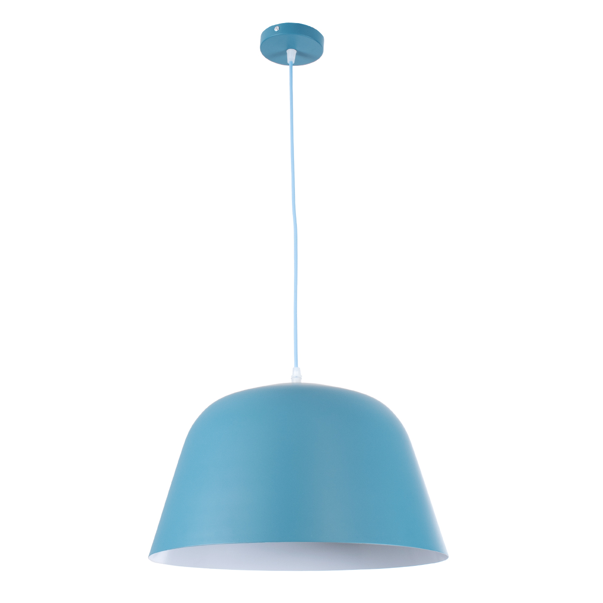 GLOBOSTAR® UPVALE 01286 Μοντέρνο Κρεμαστό Φωτιστικό Οροφής με Ντουί 1 x E27 AC 220-240V IP20 - Γαλάζιο & Λευκό - Μ40 x Π40 x Υ24cm - Image 3