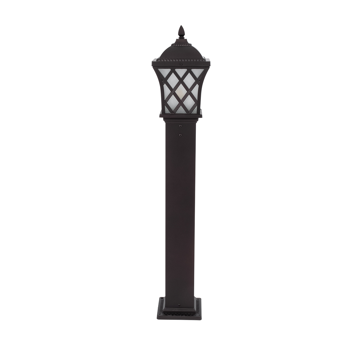 GloboStar® SHELTER 01400 Vintage Φωτιστικό Κολωνάκι Κήπου Μονόφωτο 1 x E27 Καφέ Μεταλλικό Πλέγμα L19 x W19 x H100cm - Image 3