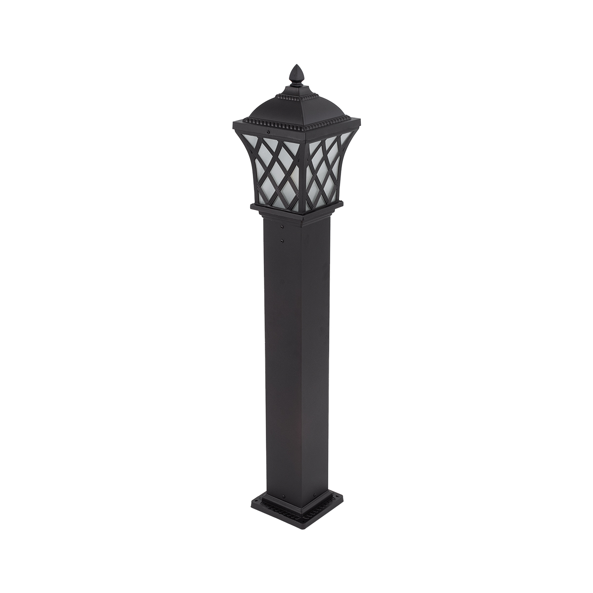 GloboStar® SHELTER 01400 Vintage Φωτιστικό Κολωνάκι Κήπου Μονόφωτο 1 x E27 Καφέ Μεταλλικό Πλέγμα L19 x W19 x H100cm - Image 4