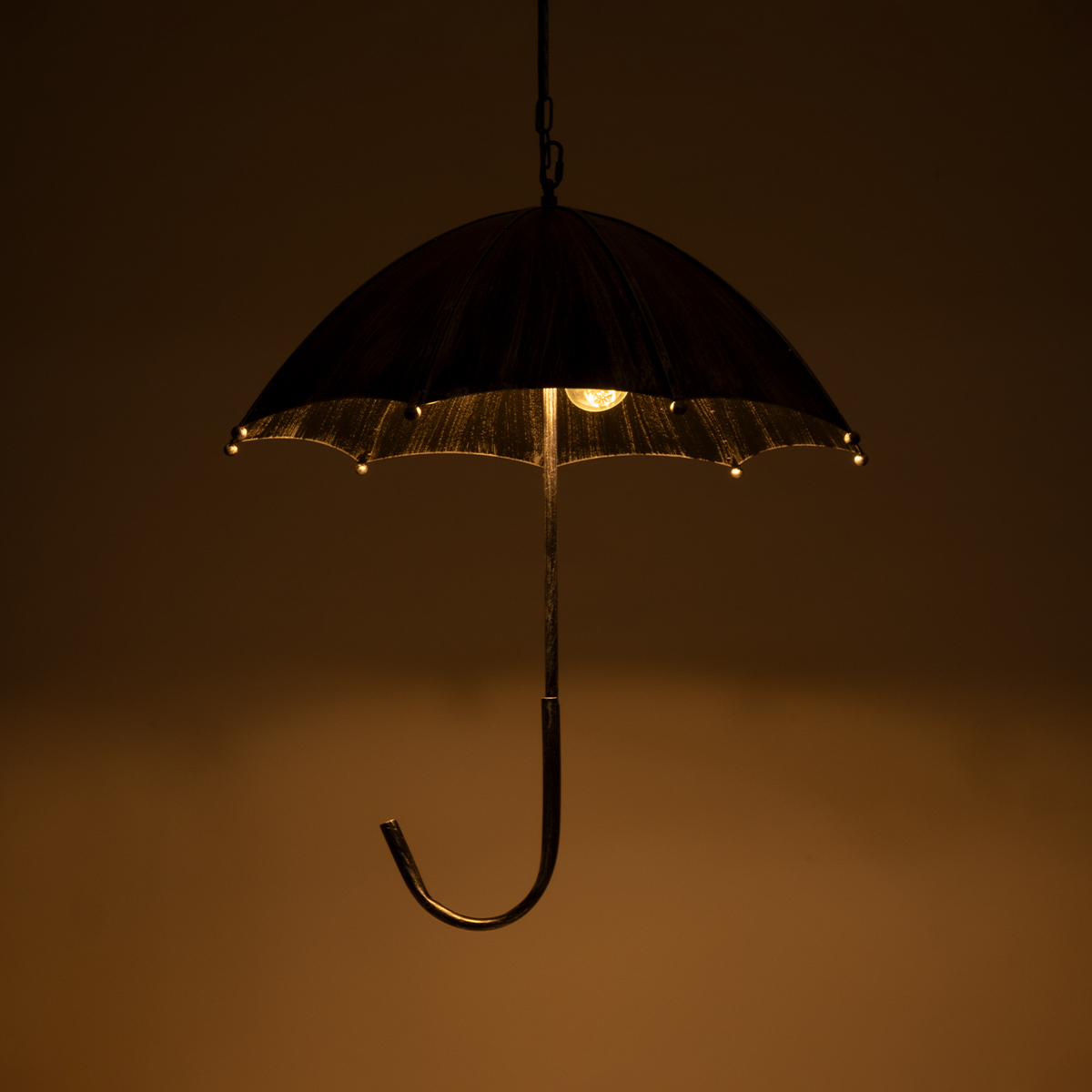 GLOBOSTAR® UMBRELLA 01407 Vintage Κρεμαστό Φωτιστικό Οροφής με Ντουί 5 x E27 AC 220-240V IP20 - Ασημί - Μ60 x Π60 x Y65cm - Image 2