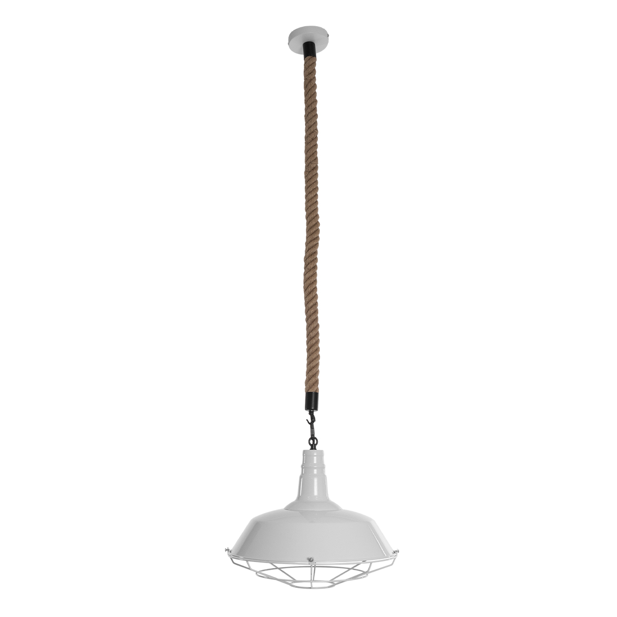 GLOBOSTAR® PUPPET 01412 Vintage Κρεμαστό Φωτιστικό Οροφής με Ντουί 1 x E27 AC 220-240V IP20 - Λευκό & Μπεζ - Μ36 x Π36 x Y31cm - Image 3