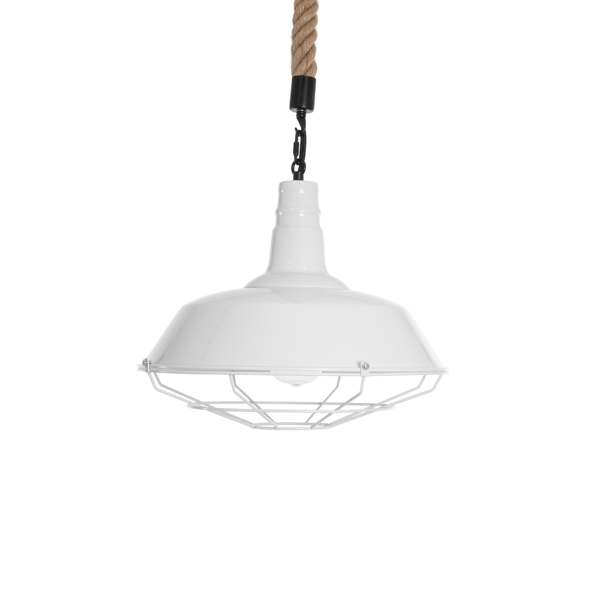 GLOBOSTAR® PUPPET 01412 Vintage Κρεμαστό Φωτιστικό Οροφής με Ντουί 1 x E27 AC 220-240V IP20 - Λευκό & Μπεζ - Μ36 x Π36 x Y31cm - Image 4