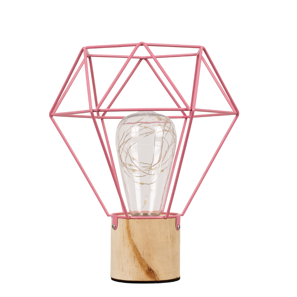 GLOBOSTAR® ANTLER 01442 Μοντέρνο Επιτραπέζιο Φωτιστικό LED 2.2W 154lm 360° DC 5V IP20 Θερμό Λευκό 2700K - DIODE - Ροζ & Μπεζ - Μ19 x Π19 x Υ23cm - 2 Χρόνια Εγγύηση