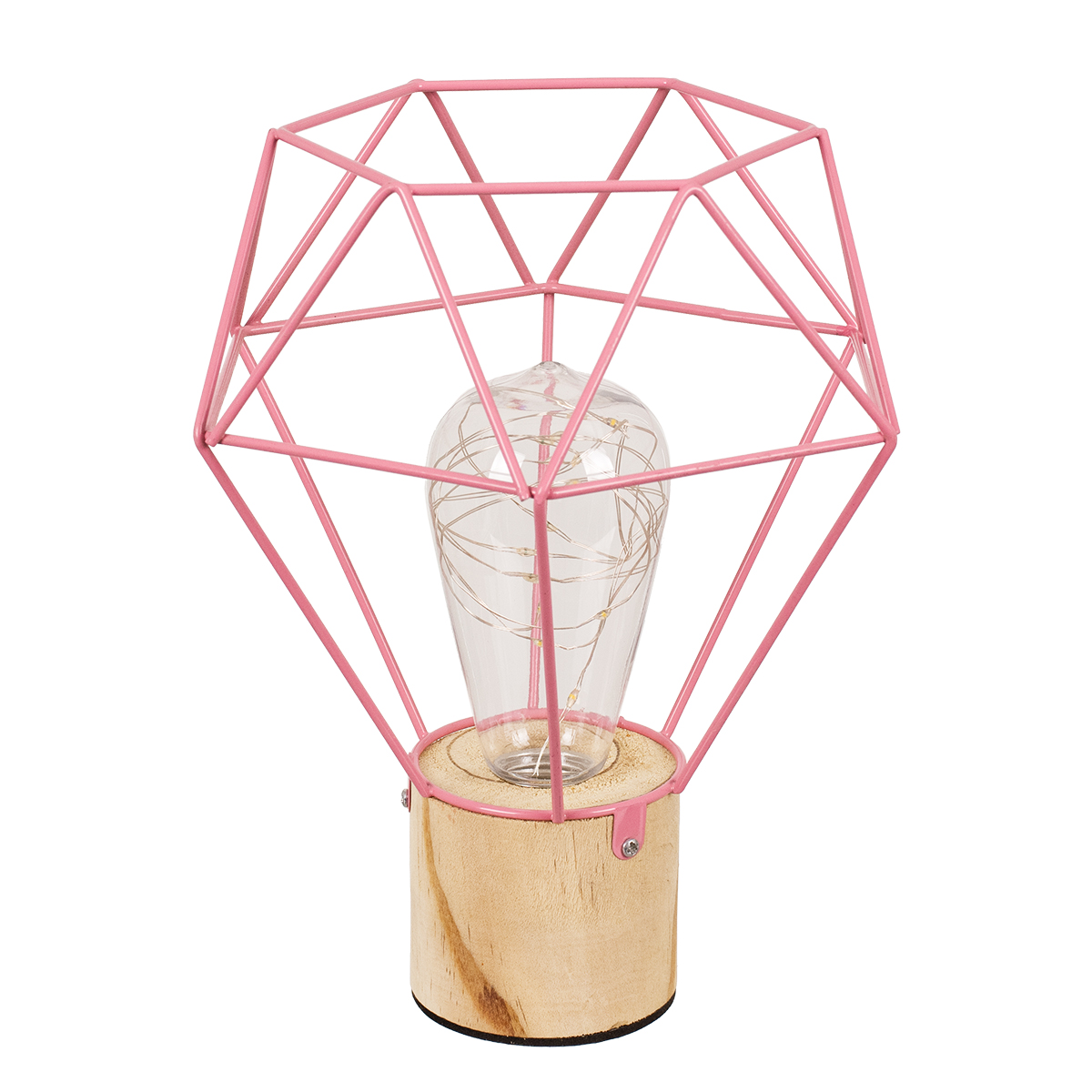 GLOBOSTAR® ANTLER 01442 Μοντέρνο Επιτραπέζιο Φωτιστικό LED 2.2W 154lm 360° DC 5V IP20 Θερμό Λευκό 2700K - DIODE - Ροζ & Μπεζ - Μ19 x Π19 x Υ23cm - 2 Χρόνια Εγγύηση - Image 4