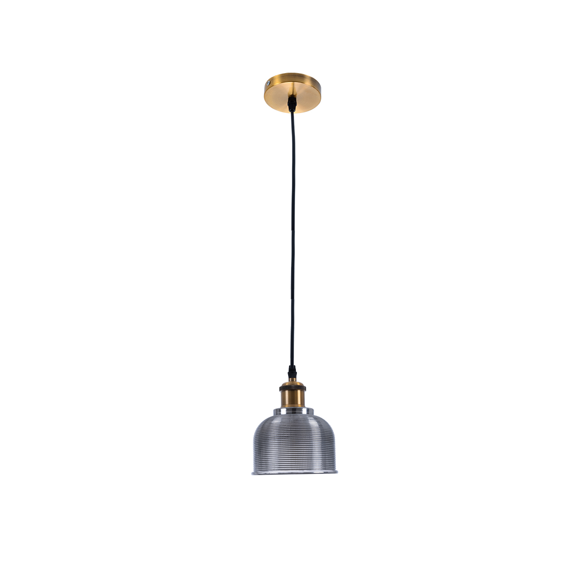 GLOBOSTAR® SEGRETO 01449 Vintage Κρεμαστό Φωτιστικό Οροφής με Ντουί 1 x E27 AC 220-240V IP20 - Γκρι & Χρυσό - Μ14 x Π14 x Υ18cm - Image 3